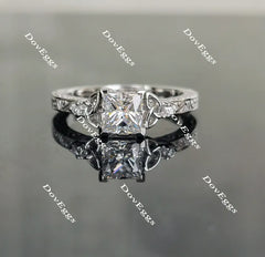 Doveggs princess carved vintage moissanite engagement ring