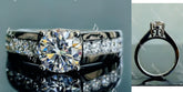 Doveggs round channel set moissanite engagement ring