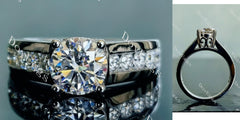 Doveggs round channel set moissanite engagement ring