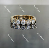 Doveggs Five stone moissanite /lab grown diamond wedding band/moissanite ring-4mm band width
