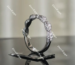 Doveggs anniversary Art deco moissanite/lab grown diamond wedding band-3.3mm band width