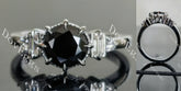 Doveggs round side stones colored moissanite engagement ring