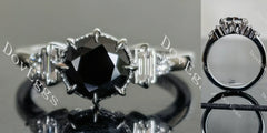 Doveggs round side stones colored moissanite engagement ring