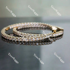 Doveggs 1.8 inch diameter inside-out hoop moissanite/lab grown diamond earrings