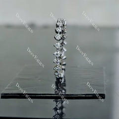 Doveggs round pave full eternity pave moissanite/lab grown diamond wedding band-2.0mm band width