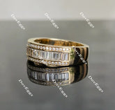 Doveggs half eternity channel set moissanite/lab grown diamond wedding band-4mm band width
