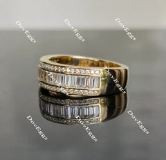 Doveggs half eternity channel set moissanite/lab grown diamond wedding band-4mm band width