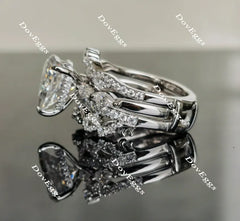Doveggs round art deco moissanite/lab grown diamond enhancer/wedding band-5.6mm band width
