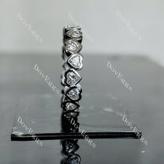 Doveggs heart eternity bezel moissanite/lab grown diamond wedding band-4.2mm band width