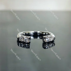 Doveggs round pave moissanite/lab grown diamond wedding band-2.3mm band width