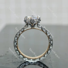 (size 6) Doveggs sterling silver & plated with yellow gold 1.5ct round moissanite engagement ring
