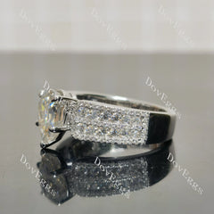 (size 7) Doveggs sterling silver 3ct Pear moissanite engagement ring