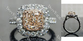 Pink Rose bezel halo half eternity engagement ring semi-mount only(Exclusively to DovEggs Stones)