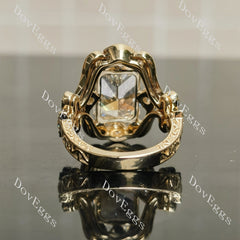Radiant vintage art deco sparkle moissanite engagement ring | Doveggs