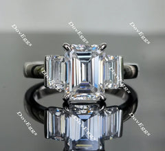 DovEggs side-stone three-stone engagement ring only semi-mount only(Exclusively to DovEggs Stones)