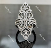 Doveggs art deco moissanite/lab grown diamond wedding band-3.2mm band width