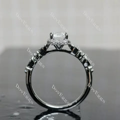 (size 6.75) Doveggs sterling silver 1ct emerald moissanite engagement ring