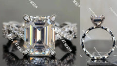 Doveggs emerald full eternity pave moissanite engagement ring