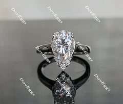 Doveggs art deco pear moissanite engagement ring
