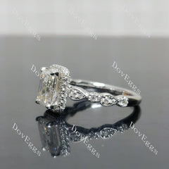 (size 5.5-6.5)Doveggs sterling silver 2ct Emerald moissanite engagement ring