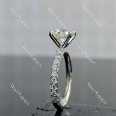 Doveggs round pave Lab Grown Diamond Engagement Ring