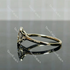 Doveggs radiant bezel solitaire moissanite engagement ring