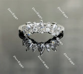 Doveggs crown moissanite /lab grown diamond engagement ring wedding band-2.0mm band width