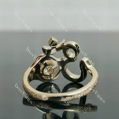 Sacred Sound Round Pave Sandblasted Effect Lab Grown Diamond Engagement Ring