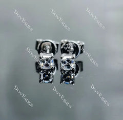 Doveggs 3mm asscher moissanite earrings for women