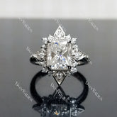 (size 6) Doveggs sterling silver 3ct radiant moissanite engagement ring