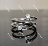 Doveggs round moissanite/lab grown diamond ring/wedding band-1.7mm band width