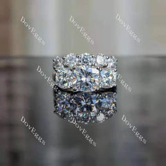 Doveggs five stone moissanite/lab grown diamond wedding band-2.0mm band width