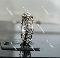 Doveggs princess eternity moissanite/lab grown diamond wedding band-6.5mm band width