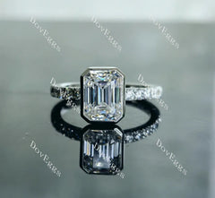 Doveggs bezel half eternity pave engagement ring semi-mount only(Exclusively to DovEggs stones)