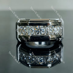 Doveggs round five stones channel set moissanite wedding band-5.5mm band width