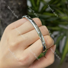 Doveggs round half eternity moissanite/lab grown diamond bangle for women