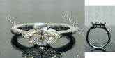 Doveggs Marquise Modified H&A cut solitaire moissanite engagement ring