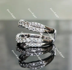 Doveggs round half eternity moissanite enhancer/lab created diamond wedding band-8mm band width