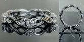 Doveggs round full eternity and infinity symbols moissanite/lab grown diamond wedding band-3.5mm band width
