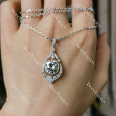 The Victoria cushion bezel moissanite pendant (pendant only)
