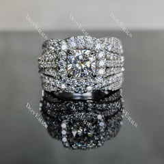 doveggs cushion halo moissanite engagement ring only