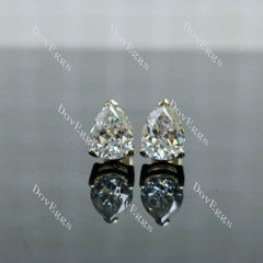 Doveggs pear pave moissanite earrings