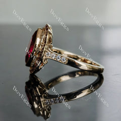 Brianna marquise floral colored gem engagement ring
