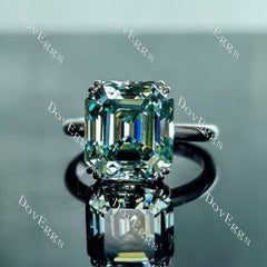 Doveggs krupp cut solitaire stardust grey moissanite engagement ring