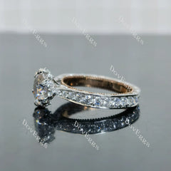 (size 6) Doveggs sterling silver & plated with yellow gold 1.5ct round moissanite engagement ring