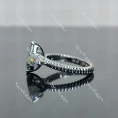 (size 4.75) Doveggs sterling silver 1ct marquise colored moissanite engagement ring