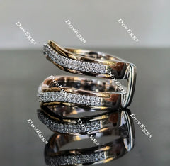 Doveggs round moissanite/lab grown diamond wedding band/enhancer-17.7mm band width