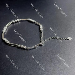 Doveggs round pave bezel moissanite bracelet