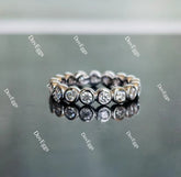Doveggs Full eternity bezel setting moissanite wedding band/lab grown diamond band-3.6mm band width