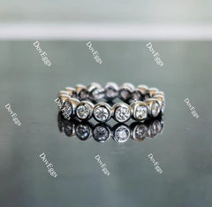 Doveggs Full eternity bezel setting moissanite wedding band/lab grown diamond band-3.6mm band width
